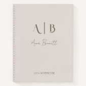 Moderne, benutzerdefinierte Monogramm-Initialen Na Notizblock (Vorderseite)