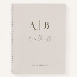 Moderne, benutzerdefinierte Monogramm-Initialen Na Notizblock