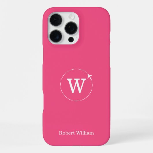 Moderne benutzerdefinierte Monogramm Name | Berry iPhone Hülle (Rückseite)