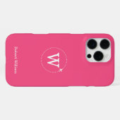 Moderne benutzerdefinierte Monogramm Name | Berry iPhone Hülle (Rückseite (Horizontal))