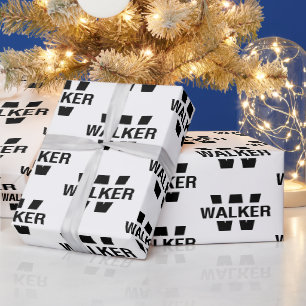 Moderne benutzerdefinierte Monogramm-Name Schwarz  Geschenkpapier