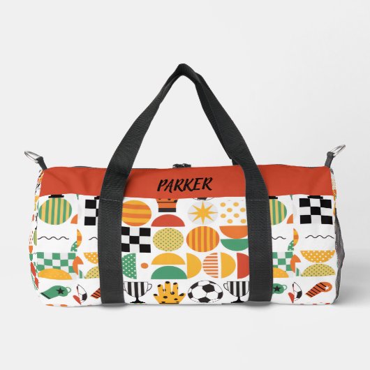 Moderne benutzerdefinierte Name Fußball-Muster Duffle Bag (Vorderseite)