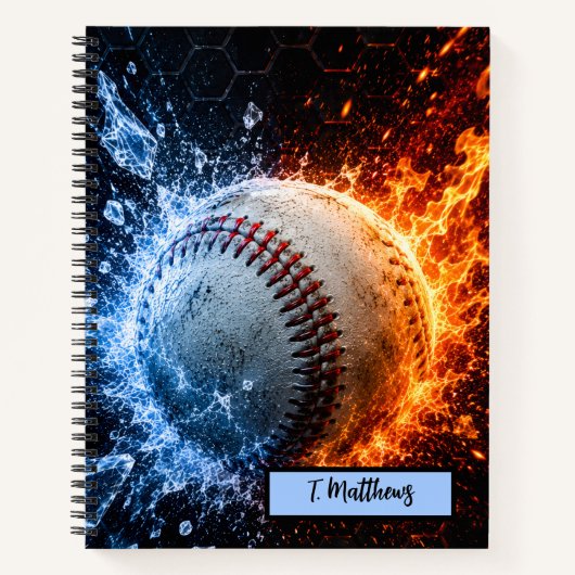 Moderne benutzerdefinierte Namen Baseball Notizblock (Vorderseite)