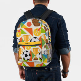 Moderne benutzerdefinierte Namen Fußball-Muster Bedruckter Rucksack