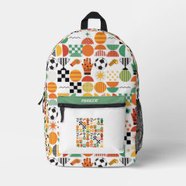 Moderne benutzerdefinierte Namen Fußball-Muster ge Bedruckter Rucksack