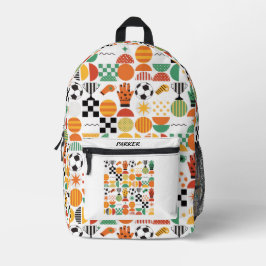 Moderne benutzerdefinierte Namen Fußball-Muster ge Bedruckter Rucksack