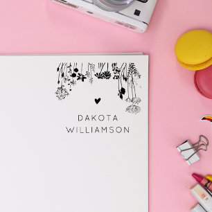 Moderne benutzerdefinierte Namen Herz Rustikale Wi Gummistempel