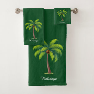 Moderne, benutzerdefinierte Palm-Tree & Skript auf Badhandtuch Set