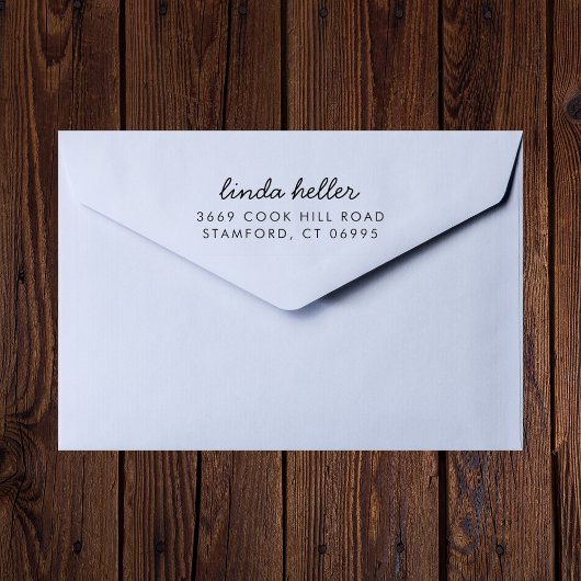 Moderne benutzerdefinierte Rücksendeadresse Name S Gummistempel