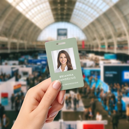 Moderne benutzerdefinierte Schriftart Sage Green F Ausweis (Konferenz)