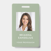 Moderne benutzerdefinierte Schriftart Sage Green F Ausweis (Vorderseite)