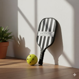 Moderne benutzerdefinierte schwarze Streifen-Perso Pickleball Schläger