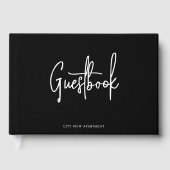 Moderne, benutzerdefinierte Skriptfarbe Minimalist Gästebuch (Vorderseite)