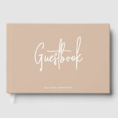 Moderne, benutzerdefinierte Skriptfarbe Minimalist Gästebuch (Vorderseite)