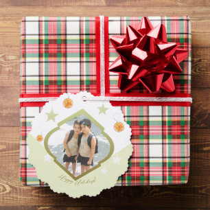 Moderne benutzerdefinierte Sterne und orange Wasse Ornament Karte