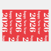 Moderne benutzerdefinierte Text Glückliches Neues Geschenkpapier Set (Vorderseite 2)