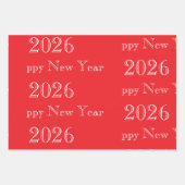 Moderne benutzerdefinierte Text Glückliches Neues Geschenkpapier Set (Vorderseite)