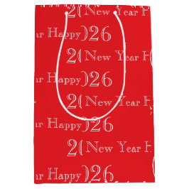 Moderne benutzerdefinierte Text Glückliches Neues Mittlere Geschenktüte