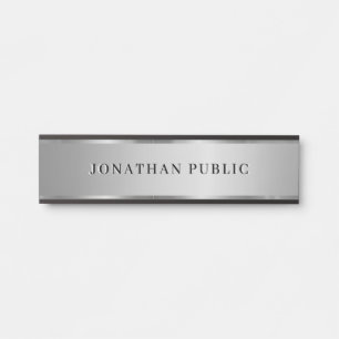 Moderne benutzerdefinierte Textname Elegant Schwar Türschild