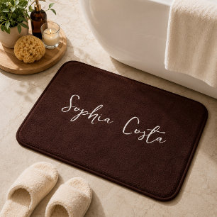 Moderne benutzerdefinierte Unterschrift Name Cocoa Badematte