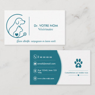 Moderne benutzerdefinierte veterinärmedizinische V Visitenkarte