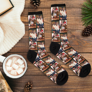 Moderne benutzerdefinierte Weihnachtsfamilie 2 Fot Socken
