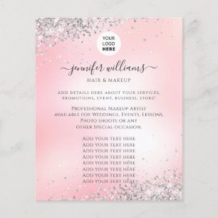 Moderne benutzerdefinierte Werbe Glitter Pink-Logo Flyer