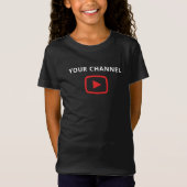 Moderne, benutzerdefinierte YouTube Channel Black T-Shirt (Vorderseite)