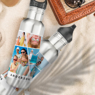 Moderne, benutzerfreundliche 9 Bilder Collage Foto Edelstahlflasche