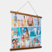 Moderne, benutzerfreundliche 9 Bilder Collage Foto Wandteppich Mit Holzrahmen (Gewinkelt)