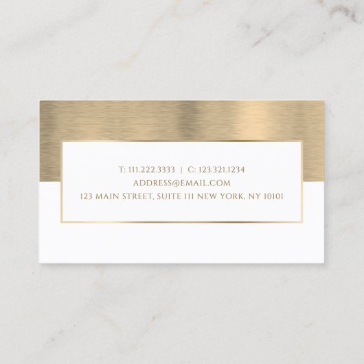 Moderne Beratung in monogramm metallisches Gold &  Visitenkarte (Rückseite)