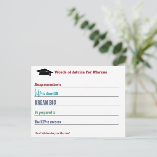 Moderne Beratung wünscht Party Abschluss Postkarte (Stehend Vorderseite)