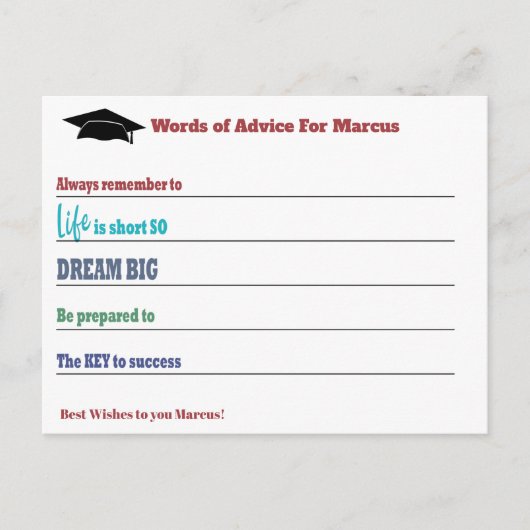 Moderne Beratung wünscht Party Abschluss Postkarte (Vorderseite)