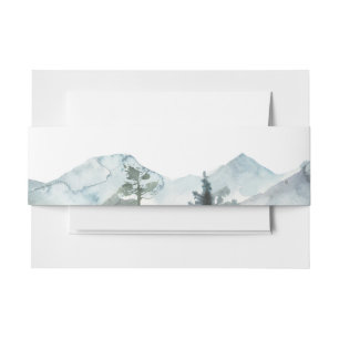 Moderne Berge Wilderness-Hochzeit Einladungsbanderole