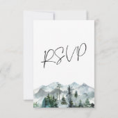 Moderne Berge Wilderness Wedding RSVP Einladung (Rückseite)