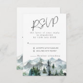 Moderne Berge Wilderness Wedding RSVP Einladung (Vorne/Hinten)