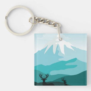 Moderne Bergmalerei Schlüsselanhänger