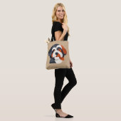 Moderne Bernedoodle-Mama-Tasche - Geometrisches Tr Tasche (Am Model)