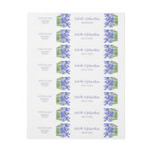 Moderne Berry Blue Iris Blues Hochzeitseinladung Rundum-Adressaufkleber (Bogen)