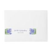 Moderne Berry Blue Iris Blues Hochzeitseinladung Rundum-Adressaufkleber (Vorderseite)