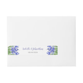 Moderne Berry Blue Iris Blues Hochzeitseinladung Rundum-Adressaufkleber