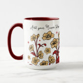 Moderne Berry & Brunt Brown FLORAL personalisieren Tasse (Links)