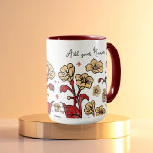 Moderne Berry & Brunt Brown FLORAL personalisieren Tasse