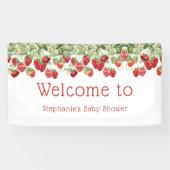 Moderne Berry Sweet Strawberry Begrüßung Babydusch Banner (Horizontal)