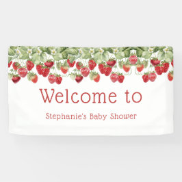 Moderne Berry Sweet Strawberry Begrüßung Babydusch Banner