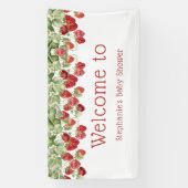Moderne Berry Sweet Strawberry Begrüßung Babydusch Banner (Vertikal)