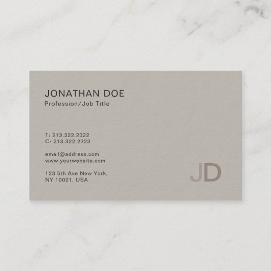 Moderne Beruflich elegante Monogram Schlicht Trend Visitenkarte (Rückseite)