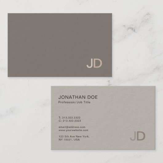 Moderne Beruflich elegante Monogram Schlicht Trend Visitenkarte (Vorne/Hinten)
