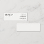 Moderne Beruflich Elegante Weiß Einfach Schlicht Mini Visitenkarte (Vorne/Hinten)