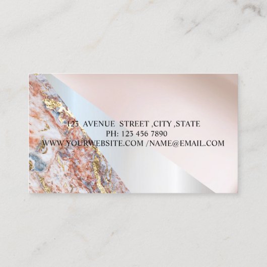 Moderne Beruflich Geometrie, Ombre-Marmor Visitenkarte (Rückseite)